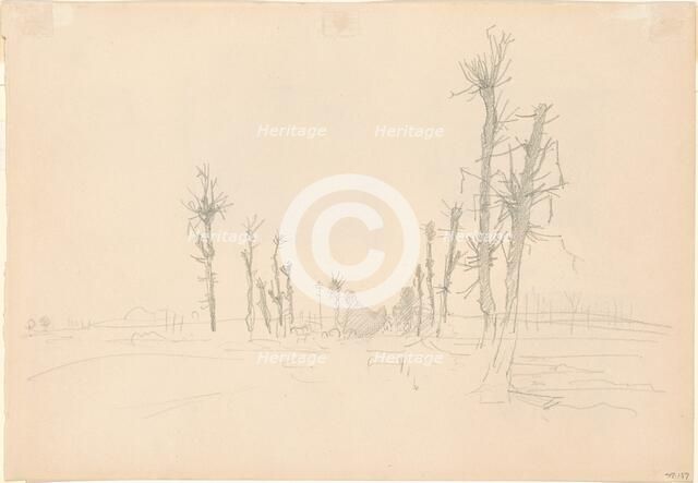 Devastated Landscape [verso], 1918. Creator: John Singer Sargent.