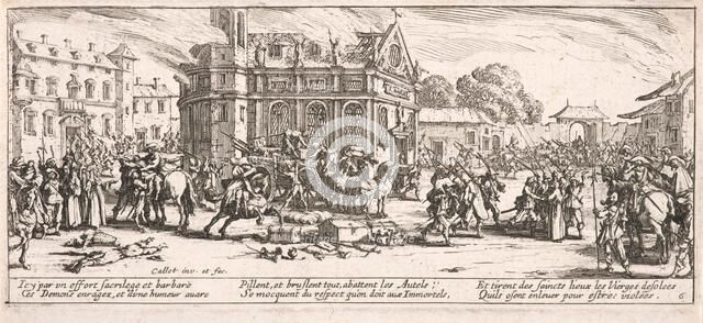 Dévastation d'un monastère (Destroying a Monastery), 1633. Creator: Jacques Callot.