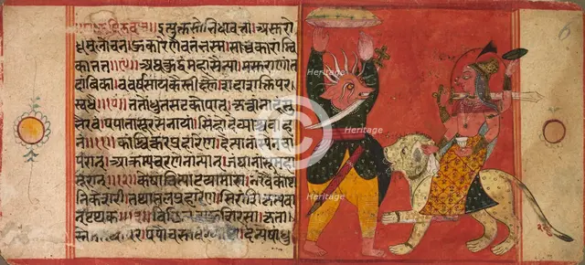 Devi Attacking a Demon, c. 1630. Creator: Unknown.