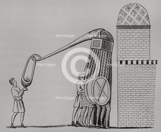 Device for throwing stones, Middle Ages, 13th century, (1877).  Creator: Unknown.