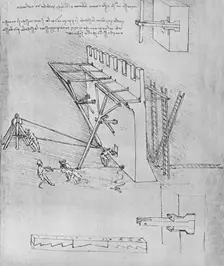 Device for Repelling Scaling Ladders c1480 (1945). Artist: Leonardo da Vinci
