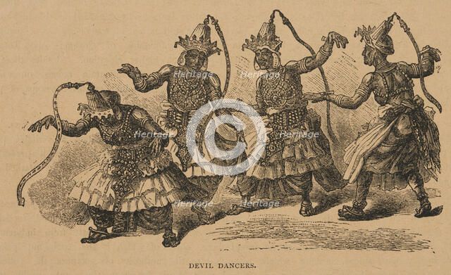 Devil Dancers from "Hagenbeck's World Renowned Ceylonese Exhibition Programme", 1886. Creator: Unknown.