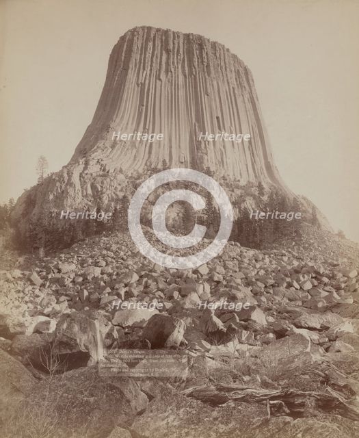 Devil's Tower From West side showing millions of tons of fallen rock Tower 800..., 1890. Creator: John C. H. Grabill.