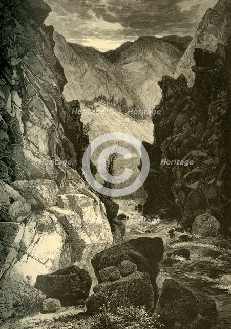 'Devil's Gate, Weber Cañon', 1874.  Creator: John Filmer.