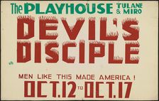 Devil's Disciple, New Orleans, 1937. Creator: Unknown