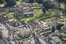 Devizes Town Hall and St John the Baptists Church, Devizes, Wiltshire, 2017. Creator: Damian Grady