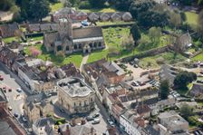 Devizes Town Hall and St John the Baptists Church, Devizes, Wiltshire, 2017. Creator: Damian Grady