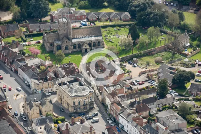 Devizes Town Hall and St John the Baptists Church, Devizes, Wiltshire, 2017. Creator: Damian Grady.