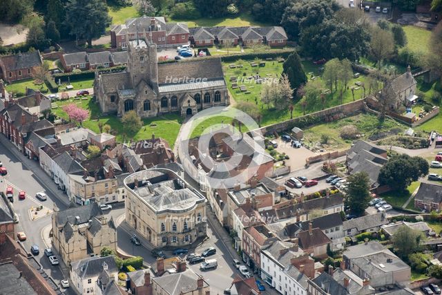 Devizes Town Hall and St John the Baptists Church, Devizes, Wiltshire, 2017. Creator: Damian Grady.