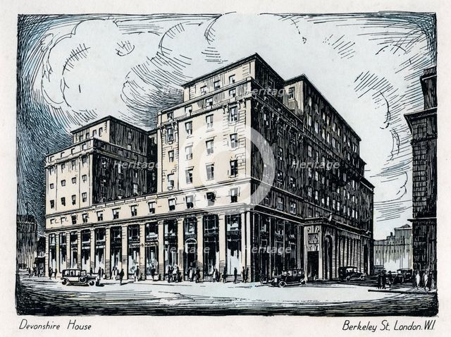 Devonshire House, Berkeley Street, London, c1910-1929(?). Artist: Unknown