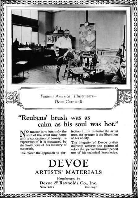 'Devoe Artists' Materials: Famous American Illustrators - Dean Cornwell', c1923, (1923). Artist: Unknown.
