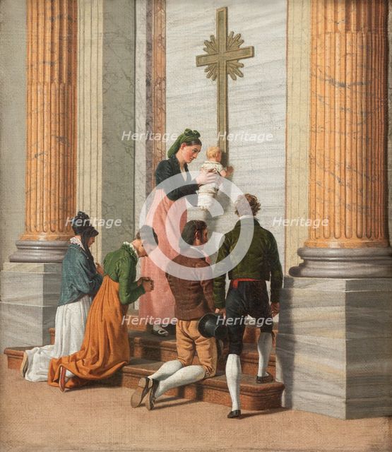 Devotion by the Holy Door of St. Peter's Basilica, c1814. Creator: CW Eckersberg.
