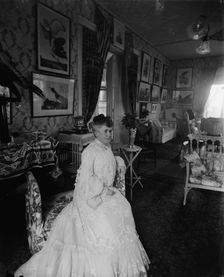 Dewey, Mrs. Wife of Adm. seated in home presented by public, about 1902, between 1890 and 1910. Creator: Levin Handy
