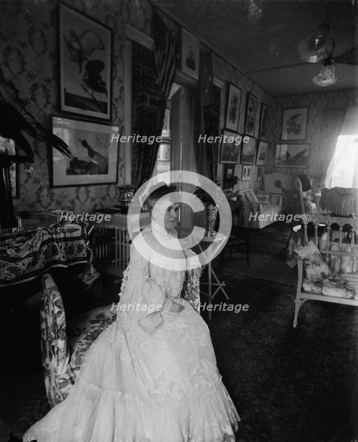Dewey, Mrs. Wife of Adm. seated in home presented by public, about 1902, between 1890 and 1910. Creator: Levin Handy.