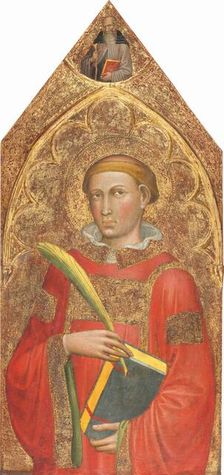 Deacon Saint, with Saint Anthony Abbot above, [right panel], c. 1415/1420. Creator: Martino di Bartolomeo di Biagio