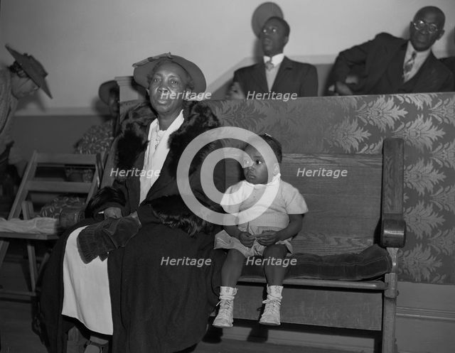 Deacons' corner in the Church of God in Christ, Washington, D.C., 1942. Creator: Gordon Parks.