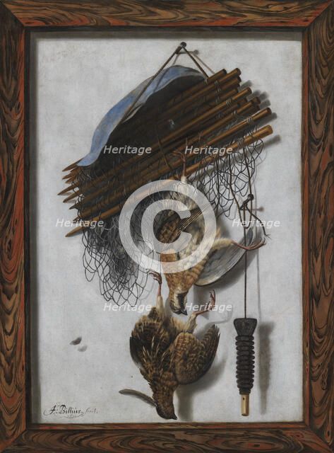 Dead Wildfowl and a Huntsman's Net. Trompe l'oeil, 1670. Creator: Jacob Biltius.