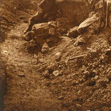 Dead body in the trenches, Perthes, northern France, c1914-c1918