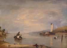 Dead Calm, Boats off Cowes Castle c1841. Artist: Augustus Wall Callcott