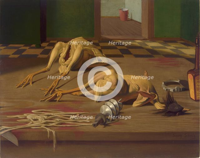 Dead Chickens, 1926. Creator: Scholz, Georg (1890-1945).