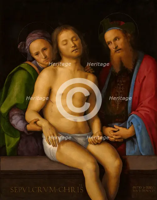 Dead Christ With Joseph Of Arimathea And Nicodemus (Sepulcrum Christi), c1494-98. Creator: Perugino.