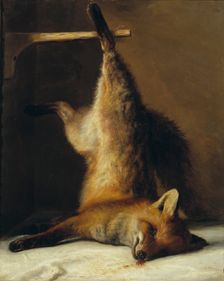 Dead Fox, 1848. Creator: Frants Diderik Bøe