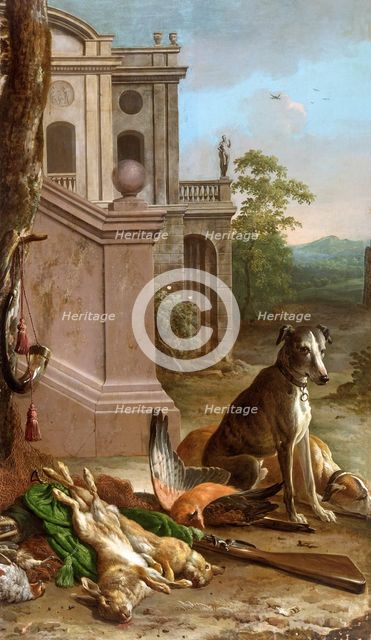 Dead game in a landscape, 1674. Creator: Melchior d'Hondecoeter.