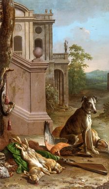Dead game in a landscape, 1674. Creator: Melchior d'Hondecoeter
