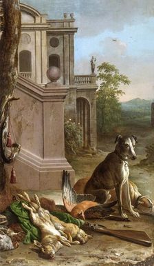 Dead game in a landscape, 1674. Creator: Melchior d'Hondecoeter