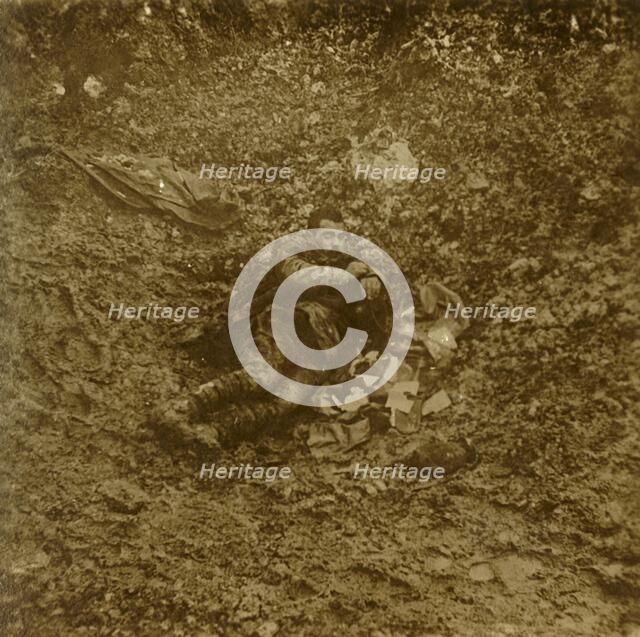 Dead German soldier, Verdun, northern France, c1914-c1918. Artist: Unknown.