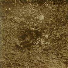 Dead German soldier, Verdun, northern France, c1914-c1918