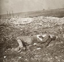 Dead German soldier, Verdun, northern France, c1914-c1918