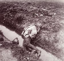 Dead German soldier, Ypres, Flanders, Belgium, c1914-c1918