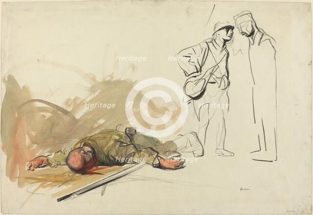 Dead German Soldier, c. 1914/1919. Creator: Jean Louis Forain.