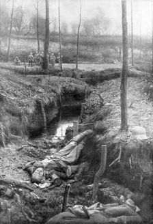 Dead German soldier, Plessis-de-Roye, Picardy, France, 30th March 1918