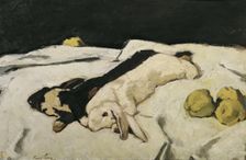 Dead hares, 1925. Creator: Albin Egger-Lienz