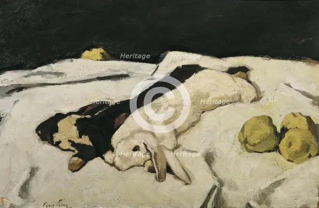 Dead hares, 1925. Creator: Albin Egger-Lienz.