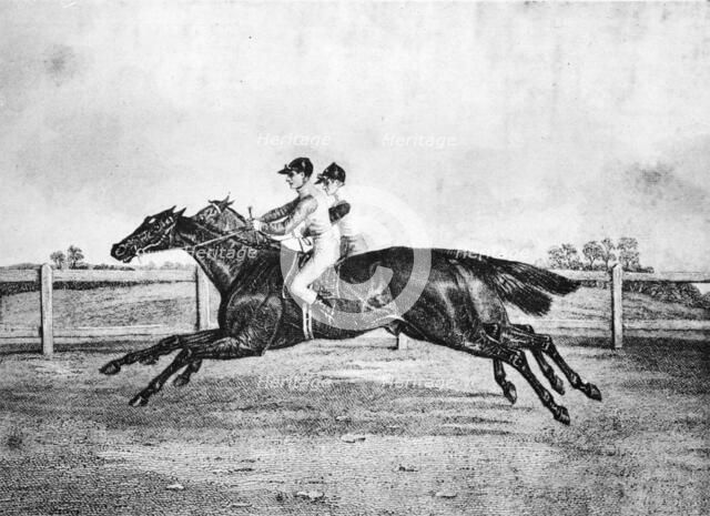 'Dead-Heat between Lanercost and Beeswing', 1835-1850, (1911). Artist: Unknown.