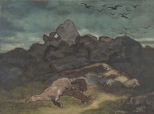 Dead Horses, 1810-75. Creator: Antoine-Louis Barye