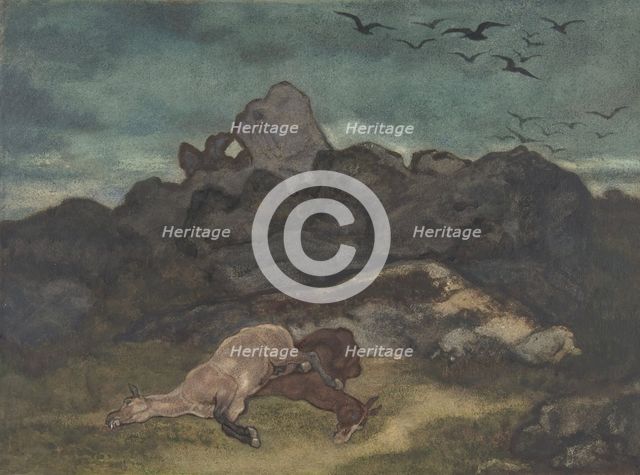 Dead Horses, 1810-75. Creator: Antoine-Louis Barye.