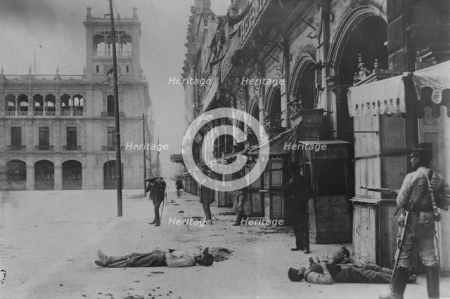 Dead in streets, Mexico City, between c1910 and c1915. Creator: Bain News Service.