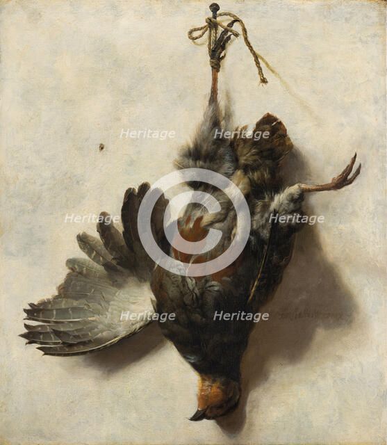 Dead Partridge Hanging from a Nail, c1650-1652. Creator: Jan Baptist Weenix.