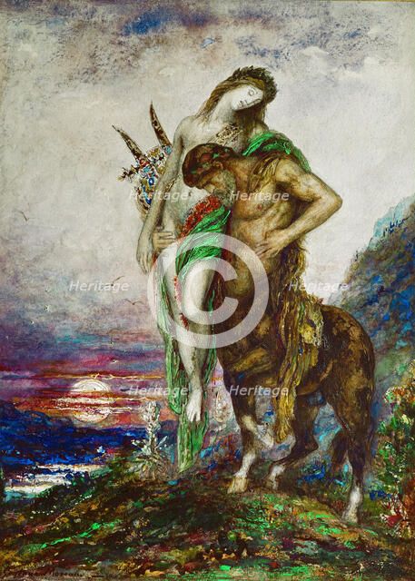 Dead Poet Carried by a Centaur, c1890. Creator: Moreau, Gustave (1826-1898).