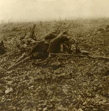 Dead soldier on Hill 304, after the Battle of Verdun, northern France, 1916