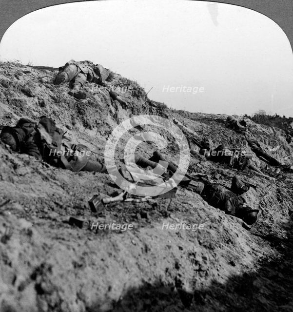 Dead soldiers, Vimy Ridge, France, World War I, 1914-1918Artist: Realistic Travels Publishers