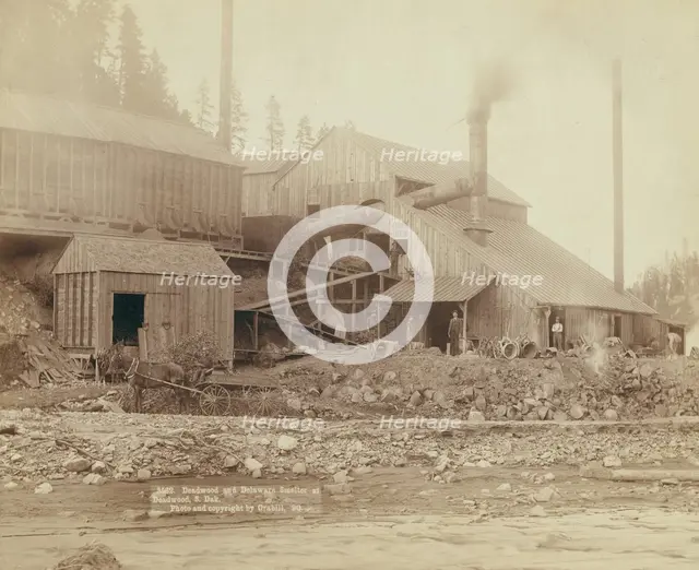 Deadwood and Delaware Smelter at Deadwood, SDak, 1890. Creator: John C. H. Grabill.