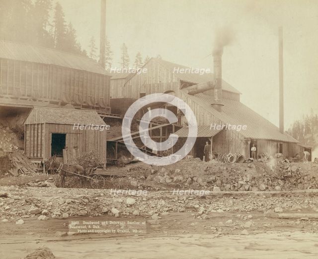 Deadwood and Delaware Smelter at Deadwood, SDak, 1890. Creator: John C. H. Grabill.