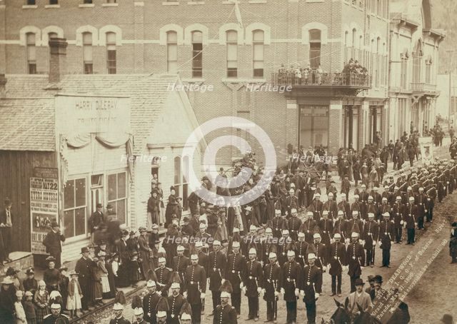 Deadwood Grand Lodge IOOF of Dakotas Street Parade, May 21, 1890, 1890. Creator: John C. H. Grabill.