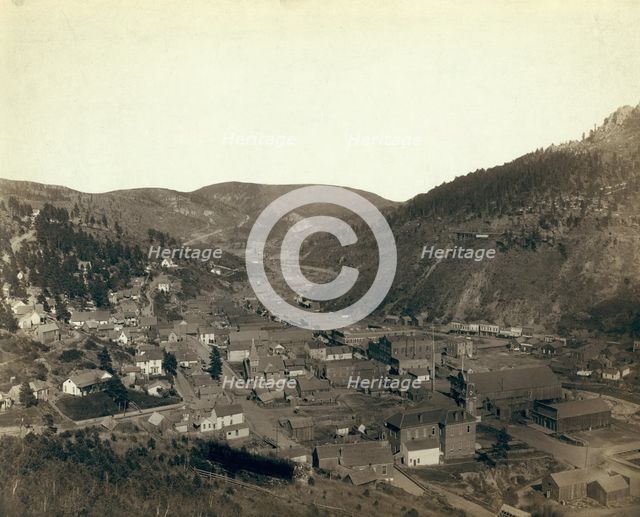 Deadwood, [SD] from Mrs Livingston's Hill, between 1887 and 1892. Creator: John C. H. Grabill.