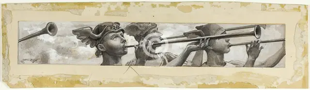 Deafening the Swallows' Twitter, Came a Thrill of Trumpets, 1885. Creator: Will H. Low.